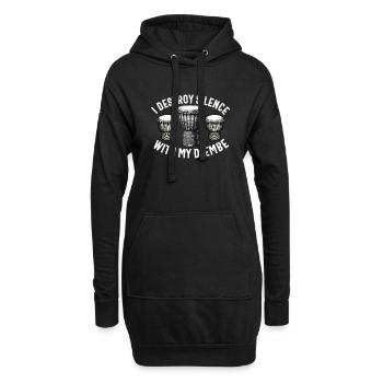 Djembé Pour L’Afrique Joueur De Tambour Jembe Musique Hommes Papa - Sweat-shirt à capuche long Femme - noir - Devant