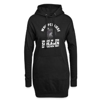 Hund Whippet - Hoodie-Kleid - Schwarz - Vorne