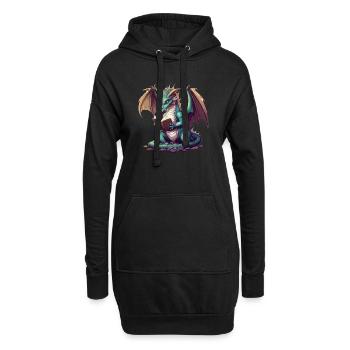 Dragons Und Bücher Nerd Dragon Liebhaber - Hoodie-Kleid - Schwarz - Vorne