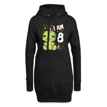 Je suis 8 Tortues Tortue 8e anniversaire - Sweat-shirt à capuche long Femme - noir - Devant