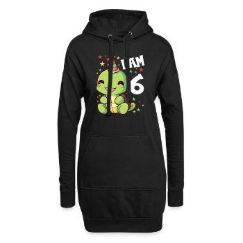 Je suis 6 tortues Tortue 6e anniversaire - Sweat-shirt à capuche long Femme - noir - Devant