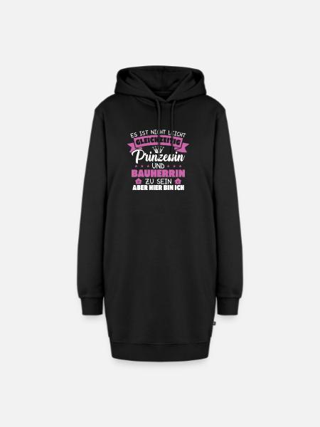 Prinzessin und Bauherrin - Hoodie-Kleid - Schwarz