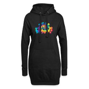 Groovy Tie Dye rétro des années 70 Hippie Vintage - Sweat-shirt à capuche long Femme - noir - Devant