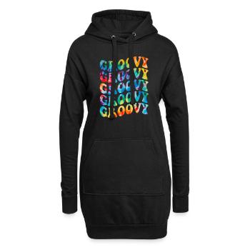 Groovy Tie Dye rétro des années 70 Hippie Vintage - Sweat-shirt à capuche long Femme - noir - Devant