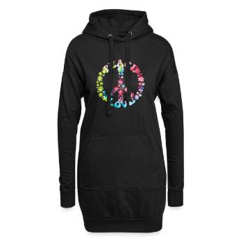 Groovy Tie Dye rétro des années 70 Hippie Vintage - Sweat-shirt à capuche long Femme - noir - Devant