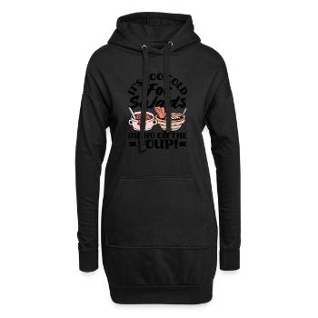Apportez la soupe douillette - Sweat-shirt à capuche long Femme - noir - Devant