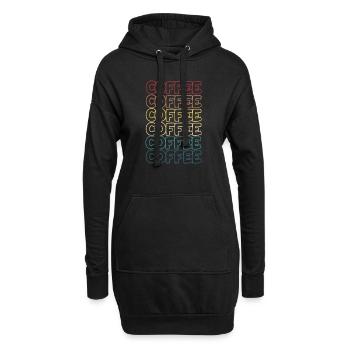 Retro Kaffee Kaffee Kaffee Kunst Vintage Kaffee - Hoodie-Kleid - Schwarz - Vorne
