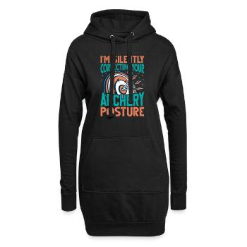 Bogenschießen Trainer Spruch - Bogenschütze Übung - Hoodie-Kleid - Schwarz - Vorne
