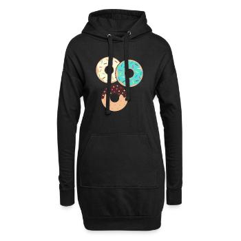 Donut sur le thème Donut pulvérisé drôle mignon - Sweat-shirt à capuche long Femme - noir - Devant