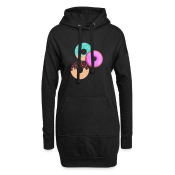 Donut sur le thème Donut pulvérisé drôle mignon - Sweat-shirt à capuche long Femme - noir - Devant