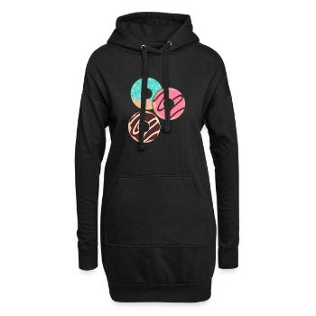 Donut sur le thème Donut pulvérisé drôle mignon - Sweat-shirt à capuche long Femme - noir - Devant