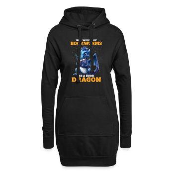 Dragons et livres Dragon Lover Bookish - Sweat-shirt à capuche long Femme - noir - Devant