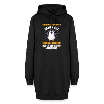 Süße Pinguin - Hoodie-Kleid - Schwarz - Vorne