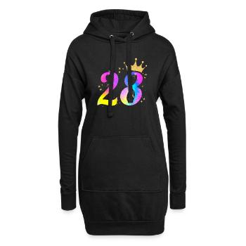 28. Geburtstag Geschenkidee Für 28 Jahre Alt - Hoodie-Kleid - Schwarz - Vorne