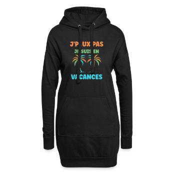 Je suis en vacances - Sweat-shirt à capuche long Femme - noir - Devant