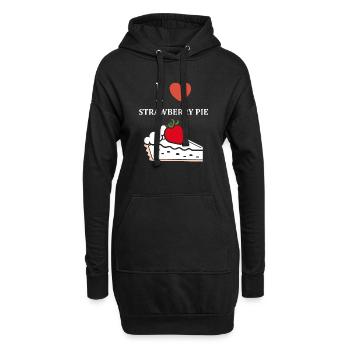 Tarte aux fraises - Sweat-shirt à capuche long Femme - noir - Devant