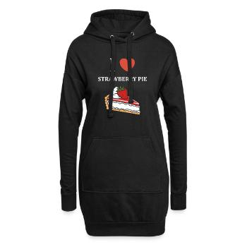 Tarte aux fraises - Sweat-shirt à capuche long Femme - noir - Devant