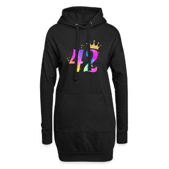 42. Geburtstag Geschenkidee Für 42 Jahre Alt Zum - Hoodie-Kleid - Schwarz - Vorne