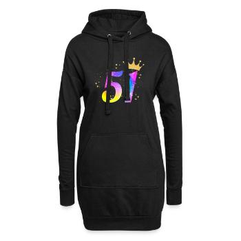 51. Geburtstag Geschenkidee Für 51 Jahre Alt Zum - Hoodie-Kleid - Schwarz - Vorne