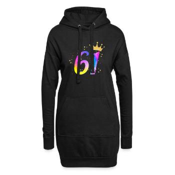 61. Geburtstag Geschenkidee Für 61 Jahre Alt - Hoodie-Kleid - Schwarz - Vorne