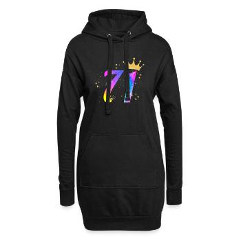 71. Geburtstag Geschenkidee Für 71 Jahre Alt - Hoodie-Kleid - Schwarz - Vorne