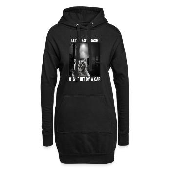Lets eat Trash and get hit by a Car Waschbär - Hoodie-Kleid - Schwarz - Vorne