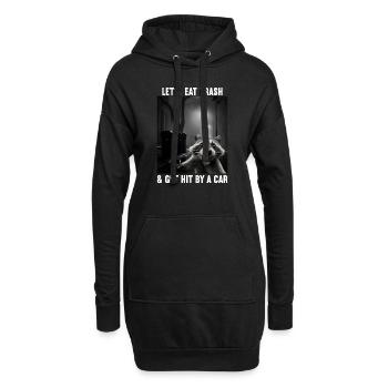 Lets eat Trash and get hit by a Car Waschbär - Hoodie-Kleid - Schwarz - Vorne