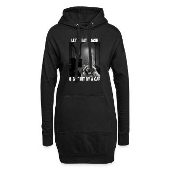 Lets eat Trash and get hit by a Car Waschbär - Hoodie-Kleid - Schwarz - Vorne