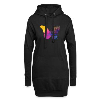 Je peux tout faire par Christ Butterfly - Sweat-shirt à capuche long Femme - noir - Devant