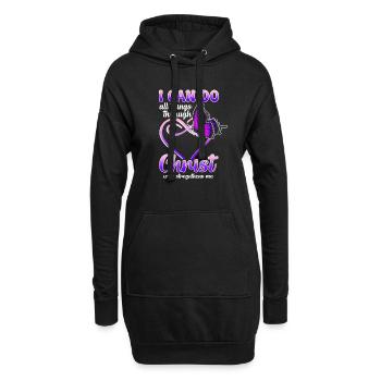 Je peux tout faire par Christ Butterfly - Sweat-shirt à capuche long Femme - noir - Devant