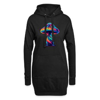 Champignon - Sweat-shirt à capuche long Femme - noir - Devant
