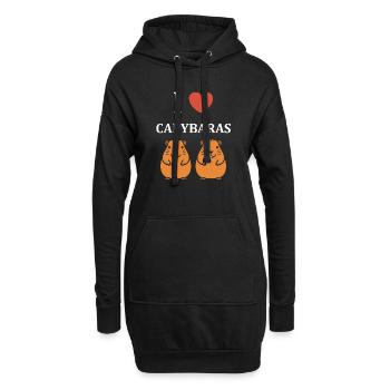 Humour Capybara - Sweat-shirt à capuche long Femme - noir - Devant