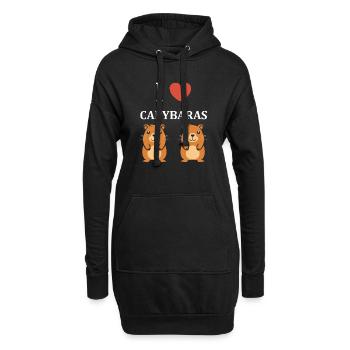 Humour Capybara - Sweat-shirt à capuche long Femme - noir - Devant