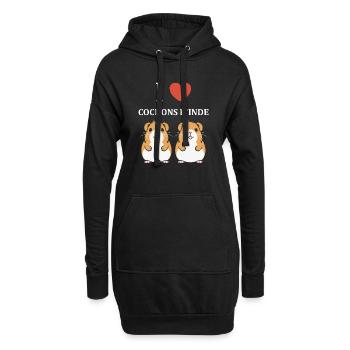 Humour cochon d'ine - Sweat-shirt à capuche long Femme - noir - Devant