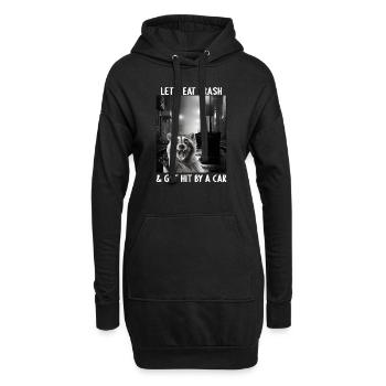 Lets eat Trash and get hit by a Car Waschbär - Hoodie-Kleid - Schwarz - Vorne