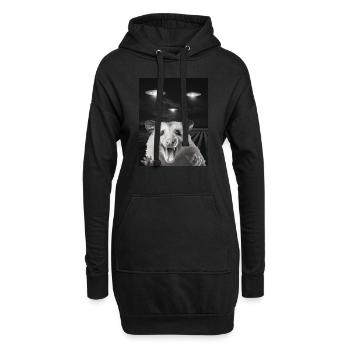 Selfie drôle d’opossum devant des ovnis Opossum OVNI - Sweat-shirt à capuche long Femme - noir - Devant