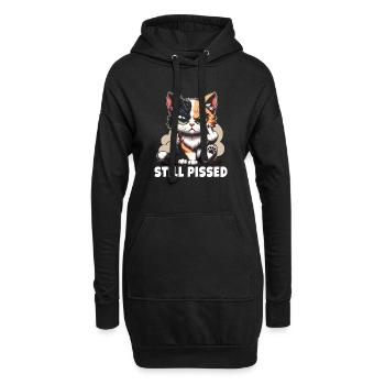 Silent Pissed Sarcastic Cat Lover - Hoodie Dress - black - Front