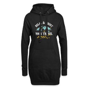 Détendez-vous et faites confiance à votre agent de voyages, planificateur de vacances - Sweat-shirt à capuche long Femme - noir - Devant