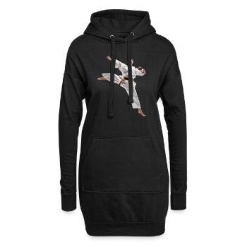 Le karaté est un art martial exigeant - Sweat-shirt à capuche long Femme - noir - Devant