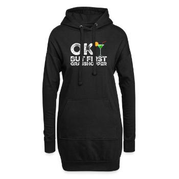 OK Mais First Grasshopper Funny Mint Cocktail Wine - Sweat-shirt à capuche long Femme - noir - Devant