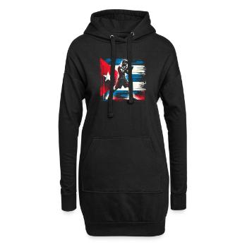 Boxeur cubain drapeau fierté Cuba boxeur - Sweat-shirt à capuche long Femme - noir - Devant