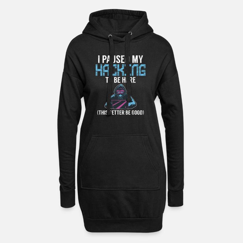 Cyber security hacker hacking - Hoodie Dress - black