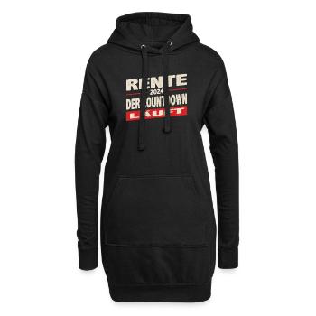 Rente 2024 Countdown läuft Rot Striche - Hoodie-Kleid - Schwarz - Vorne