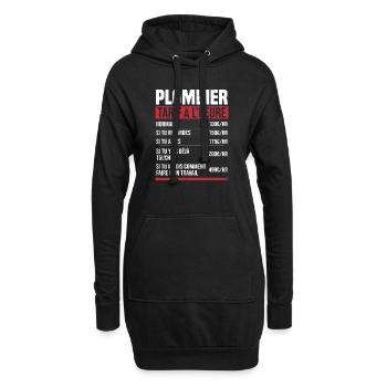 Plombier tarif à l'heure idée cadeau humour - Sweat-shirt à capuche long Femme - noir - Devant