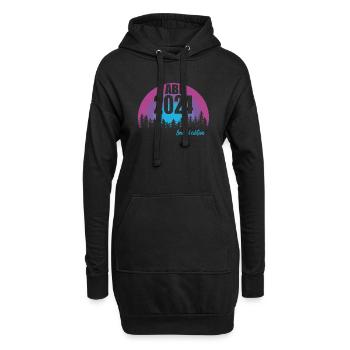 Abitur Junge Mädchen Abi Abitur 2024 - Hoodie-Kleid - Schwarz - Vorne