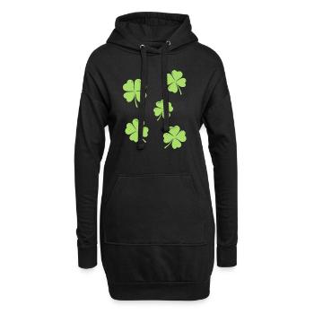 Trèfle à quatre feuilles St Patrick’s Day Luck - Sweat-shirt à capuche long Femme - noir - Devant