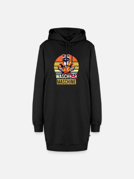 Pumpen Gym Fitness Spruch Muskeln Waschbär Spruch - Hoodie-Kleid - Schwarz