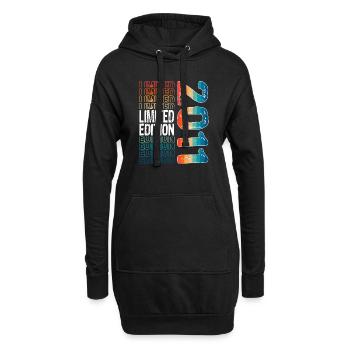 Limited Edition seit 2011 Geburtstag Vintage 2011 - Hoodie-Kleid - Schwarz - Vorne