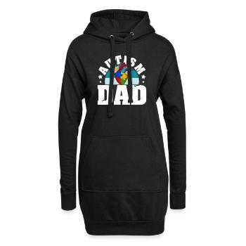 Autism Dad Herz Puzzleteil Männer Frauen Kinder - Hoodie-Kleid - Schwarz - Vorne