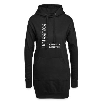 poissons - Sweat-shirt à capuche long Femme - noir - Devant